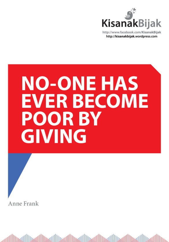 No-One Has Ever Become Poor By Giving